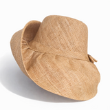 Raffia Curve Brim Hat Standard Brim in Biscuit Madagascan