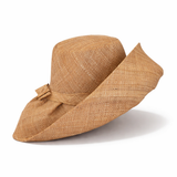 Raffia Curve Brim Hat Standard Brim in Biscuit Madagascan