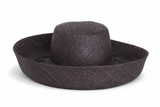 Raffia Curve Brim Hat Standard Brim in Black Madagascan