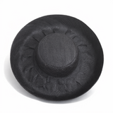 Raffia Curve Brim Hat Standard Brim in Black Madagascan
