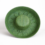 Raffia Curve Brim Hat Standard Brim in Bottle Green Madagascan