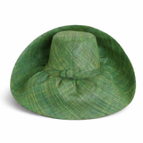 Raffia Curve Brim Hat Standard Brim in Bottle Green Madagascan