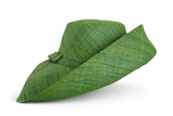 Raffia Curve Brim Hat Standard Brim in Bottle Green Madagascan