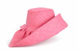 Raffia Curve Brim Hat Standard Brim in Bubblegum Pink Madagascan