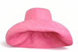 Raffia Curve Brim Hat Standard Brim in Bubblegum Pink Madagascan