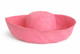 Raffia Curve Brim Hat Standard Brim in Carnation Pink Madagascan