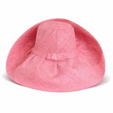 Raffia Curve Brim Hat Standard Brim in Carnation Pink Madagascan