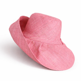 Raffia Curve Brim Hat Standard Brim in Carnation Pink Madagascan