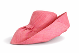 Raffia Curve Brim Hat Standard Brim in Carnation Pink Madagascan
