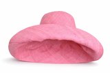 Raffia Curve Brim Hat Standard Brim in Carnation Pink Madagascan
