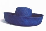 Raffia Curve Brim Hat Standard Brim in Cerulean Blue Madagascan