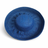 Raffia Curve Brim Hat Standard Brim in Cerulean Blue Madagascan
