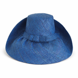 Raffia Curve Brim Hat Standard Brim in Cerulean Blue Madagascan