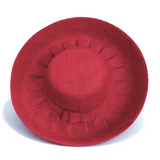 Raffia Curve Brim Hat Standard Brim in Cherry Red Madagascan