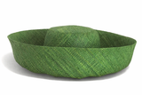 Raffia Curve Brim Hat Standard Brim in Clover Green Madagascan