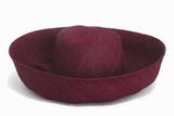 Raffia Curve Brim Hat Standard Brim in Dark Burgundy Madagascan