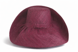 Raffia Curve Brim Hat Standard Brim in Dark Burgundy Madagascan