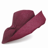 Raffia Curve Brim Hat Standard Brim in Dark Burgundy Madagascan