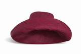 Raffia Curve Brim Hat Standard Brim in Dark Burgundy Madagascan