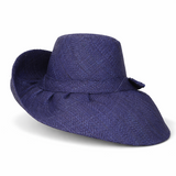Raffia Curve Brim Hat Standard Brim in Dark Indigo Madagascan