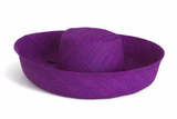 Raffia Curve Brim Hat Standard Brim in Dark Iris Purple Madagascan