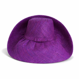 Raffia Curve Brim Hat Standard Brim in Dark Iris Purple Madagascan
