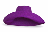 Raffia Curve Brim Hat Standard Brim in Dark Iris Purple Madagascan