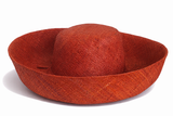 Raffia Curve Brim Hat Standard Brim in Dark Rust Madagascan