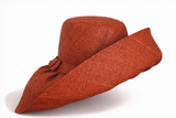 Raffia Curve Brim Hat Standard Brim in Dark Rust Madagascan