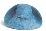 Raffia Curve Brim Hat Standard Brim in Denim Madagascan