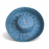 Raffia Curve Brim Hat Standard Brim in Denim Madagascan