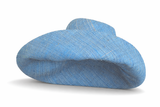 Raffia Curve Brim Hat Standard Brim in Denim Madagascan