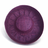 Raffia Curve Brim Hat Standard Brim in Eggplant Madagascan