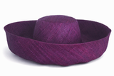 Raffia Curve Brim Hat Standard Brim in Eggplant Madagascan