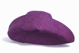 Raffia Curve Brim Hat Standard Brim in Eggplant Madagascan
