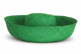 Raffia Curve Brim Hat Standard Brim in Emerald Green Madagascan