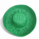 Raffia Curve Brim Hat Standard Brim in Emerald Green Madagascan