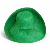Raffia Curve Brim Hat Standard Brim in Emerald Green Madagascan