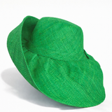 Raffia Curve Brim Hat Standard Brim in Emerald Green Madagascan