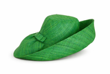 Raffia Curve Brim Hat Standard Brim in Emerald Green Madagascan