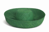 Raffia Curve Brim Hat Standard Brim in Forest Green Madagascan