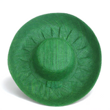 Raffia Curve Brim Hat Standard Brim in Forest Green Madagascan