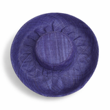 Raffia Curve Brim Hat Standard Brim in Indigo Blue Madagascan