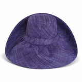 Raffia Curve Brim Hat Standard Brim in Indigo Blue Madagascan