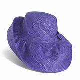 Raffia Curve Brim Hat Standard Brim in Indigo Blue Madagascan