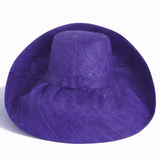 Raffia Curve Brim Hat Standard Brim in Indigo Purple Madagascan