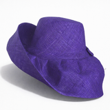 Raffia Curve Brim Hat Standard Brim in Indigo Purple Madagascan