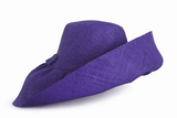 Raffia Curve Brim Hat Standard Brim in Indigo Purple Madagascan