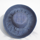 Raffia Curve Brim Hat Standard Brim in Lake Blue Madagascan