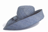 Raffia Curve Brim Hat Standard Brim in Lake Blue Madagascan
